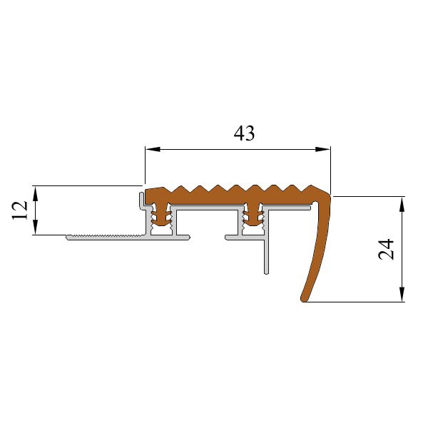 Алюминиевый закладной профиль Сейфстеп