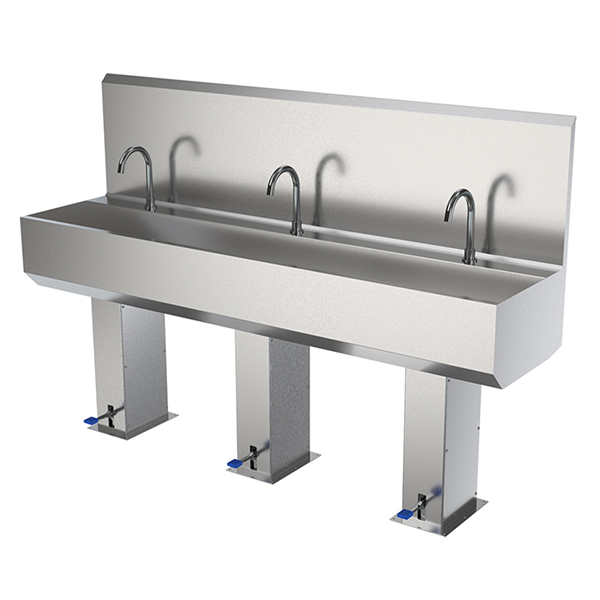 Бесконтактный умывальник педального типа