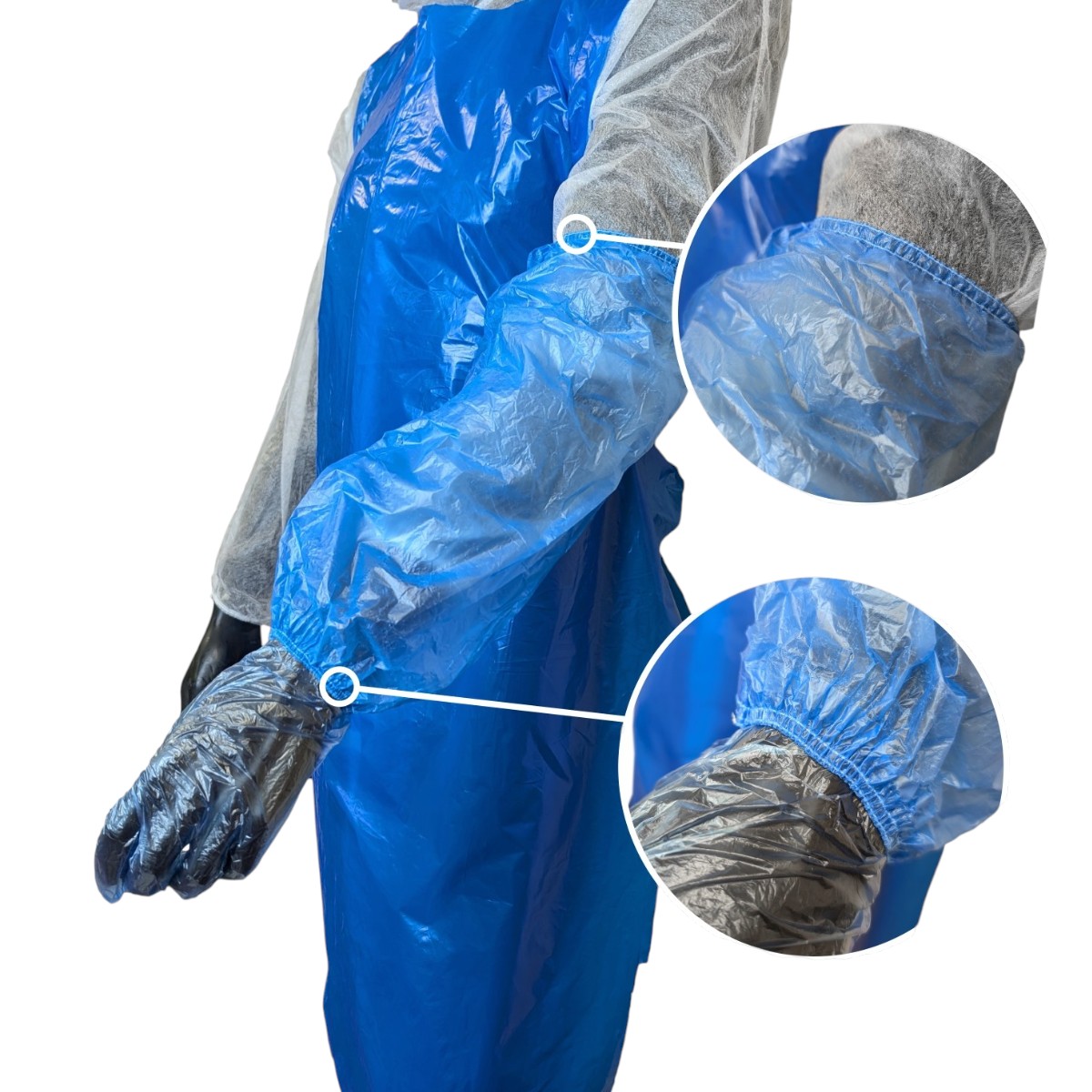 Нарукавники HACCPER Polytex, 400x220 мм, ПНД 20 мкм, голубые