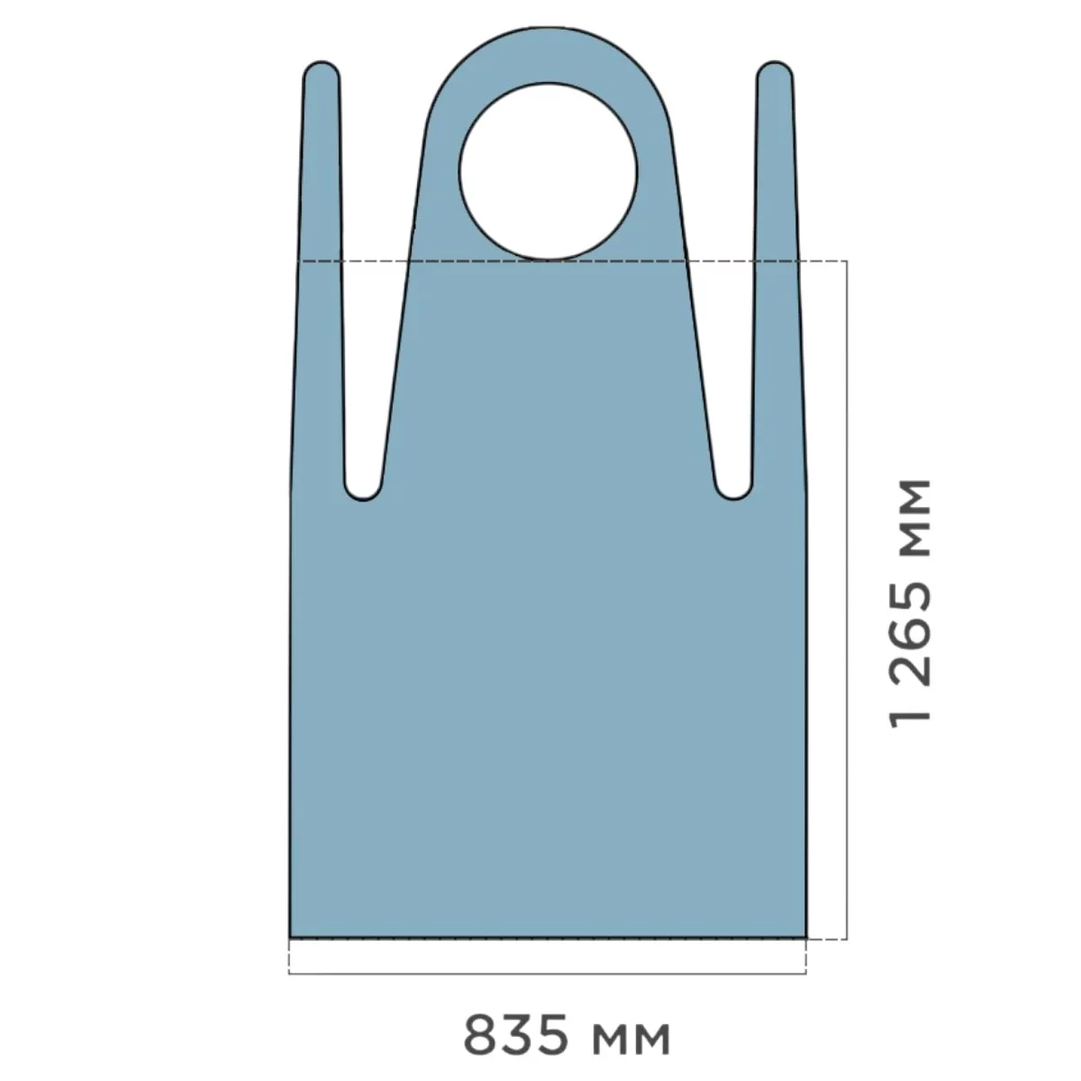 Фартук HАСCPER Uretex, 150 мкм, 1500х830мм, белый